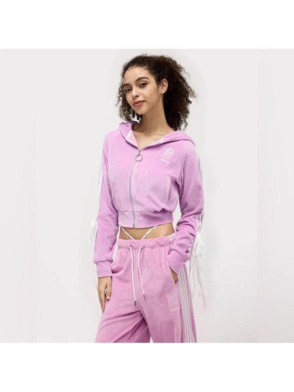 Aelfric Eden Pink Velour Zippered Hoodie